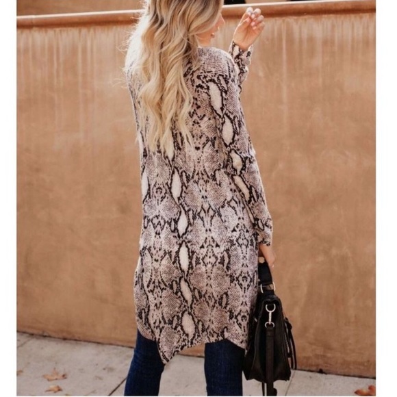 Snake Print Cardigan Size Medium - Picture 3 of 7